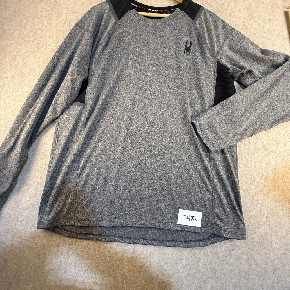 Spyder Active Mens Gray Heather Long Sleeve Performance Shirt Medium SPM100U